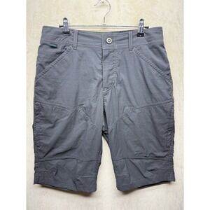 Kuhl Renegade Shorts Mens 31 Gray Nylon Hiking Utility Zip Cargo Pockets 11"